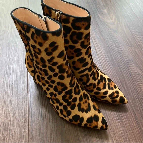 J. Crew Leopard Calf Hair Pointed Toe Boots - Picture 5 of 8